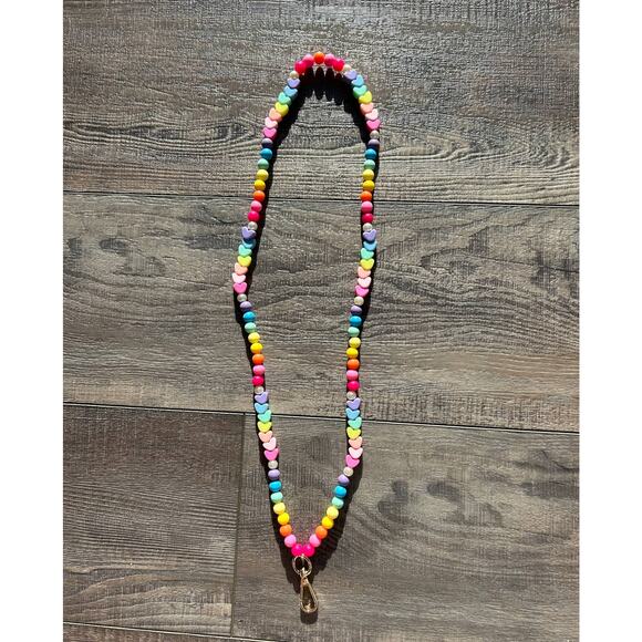 Colorful Beaded Teacher Nurse Lanyard with Hearts - Picture 3 of 4